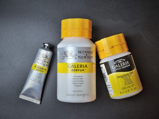 Акриловые краски "Galeria", баночка 500 мл, белый титан